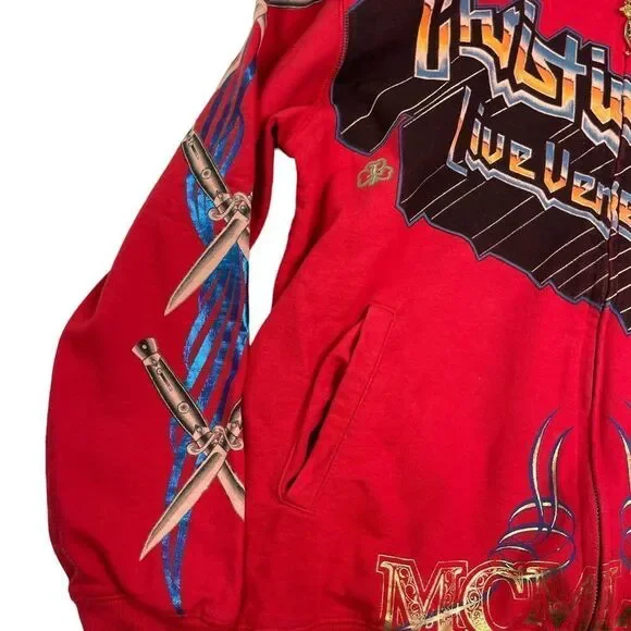 Christian Audigier Hooded Zip zip Sweatshirt